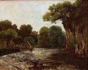 Gustave Courbet The Weir at the Mill oil painting on canvas